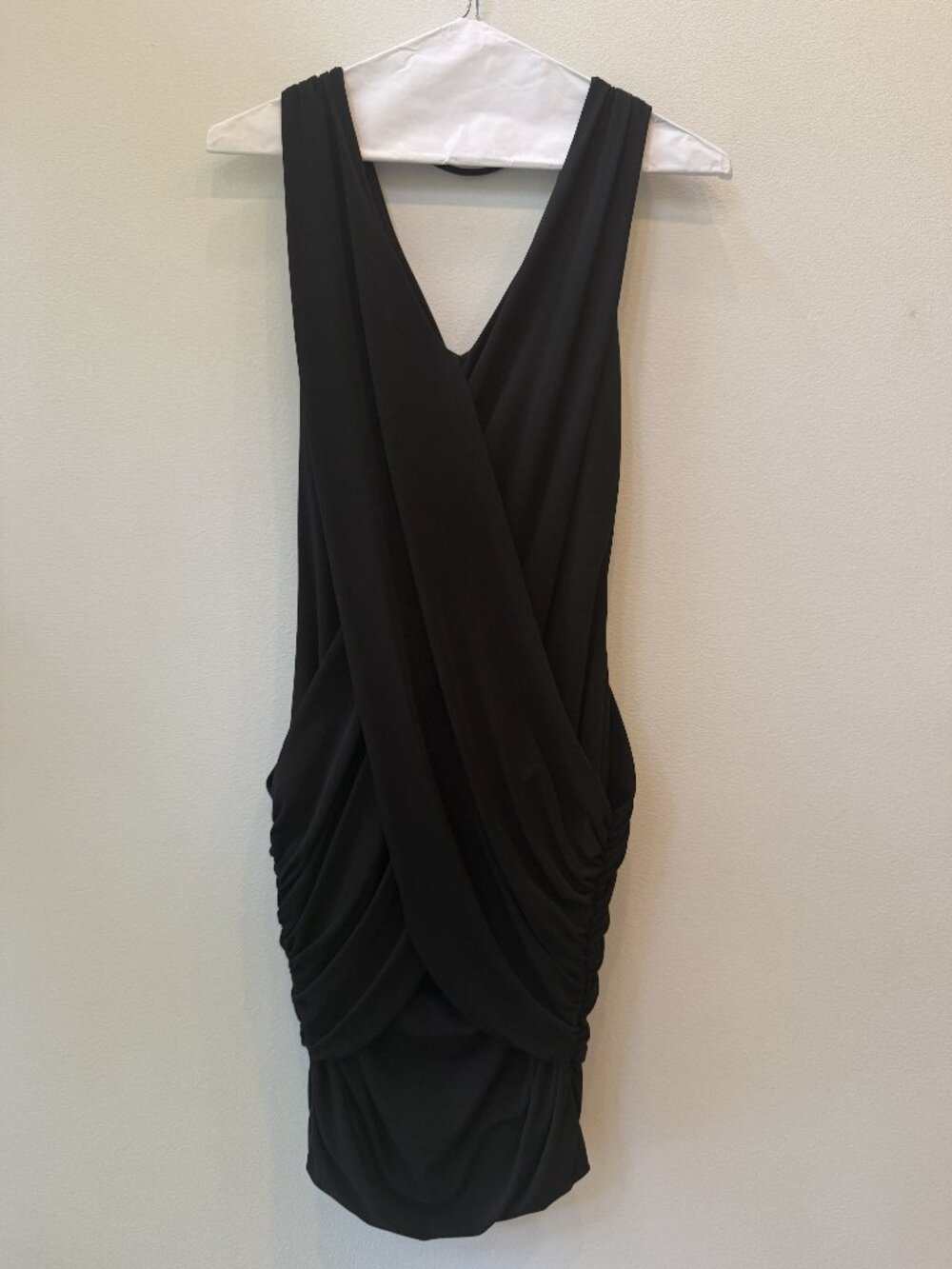 Graham & Spencer Black Sleeveless Draped Ruched Dress